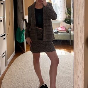 Banana Republic Houndstooth Blazer and Skirt Set